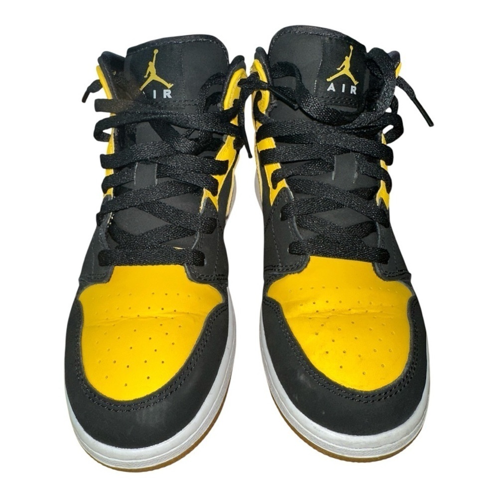 Jordan 1 Mid Little Kids Shoes Black/Varsity Maize-White size 6Y - Picture 3 of 9